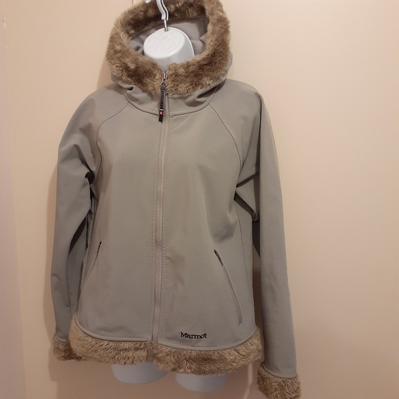 Marmot Jacket, Fake Fur Trimmed 🇨🇦 Size Large - Picture 2 of 14